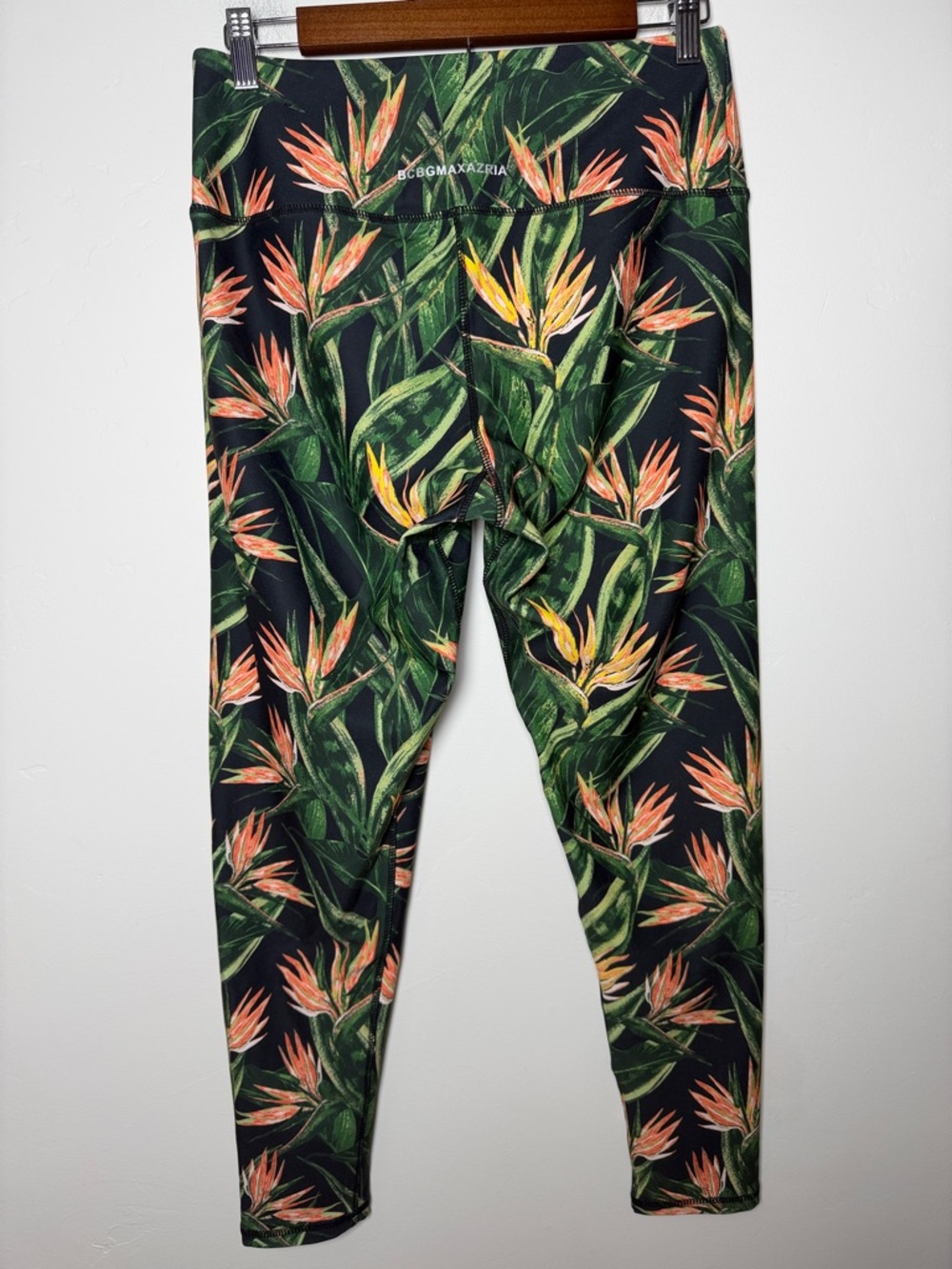 BCBGMaxAzria women’s Active Leggings Floral Print Size L activewear workout gym - Picture 4 of 5